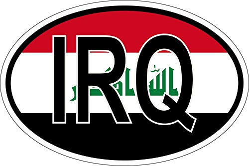 Akachafactory Sticker Aufkleber Nationalitätenkennzeichen Flagge Fahne IRQ Iraq