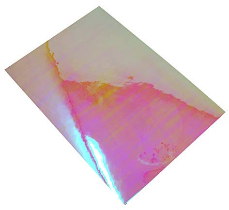 Din A4 Bogen Bastelfolie Flipflop Chrom Hologramm Chamäleon Effektfolie Künstlerfolie Plotterfolie Basteln DIY (Gelb/Rot, 1 Stück)
