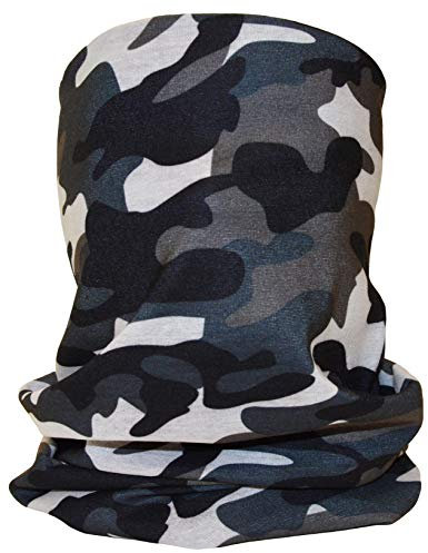 Multifunktionstuch Schlauchschal Elastisch Nahtlos Maske Jogging Kopfbedeckung Stirnband Motorrad Fahrrad Schlauchtuch Gesichtsschutz Sport Wandern Outdoor Halstuch Kopftuch Camouflage-Dunkelgrau
