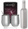 CHILLOUT LIFE Stainless Steel Wine Tumblers 2 Pack 12 oz & 1 Insulated Wine Bottle - Double Wall Vacuum Insulated Wine Cups with Lids and Straws Set