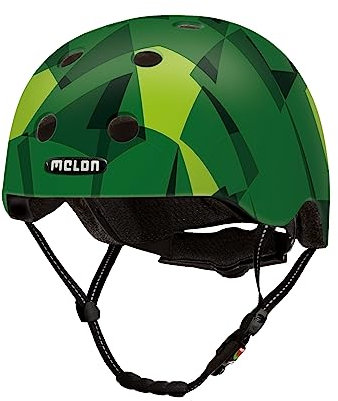 Melon »Green Mamba« Leichter und Cooler Fahrradhelm für Damen, Herren und Kinder mit maximalem Schutz Größe M-L (52–58cm) Grün Dunkelgrün Mosaik Bunt