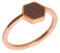 Kerbholz - Holzschmuck Damen - Hexa Ring Rosegold - dünner Damen Schmuck Ring in rosegold - Edelstahlring mit echtem Holz - Schmuck Geschenk für Frauen(Roségold, S)