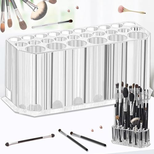 truee Lippenstifthalter aus Acryl, klares Acryl/Kosmetik-Organizer für Bleistift, 26 Make-up-Halter aus Acryl, Organizer für Kosmetikpinsel aus Acryl