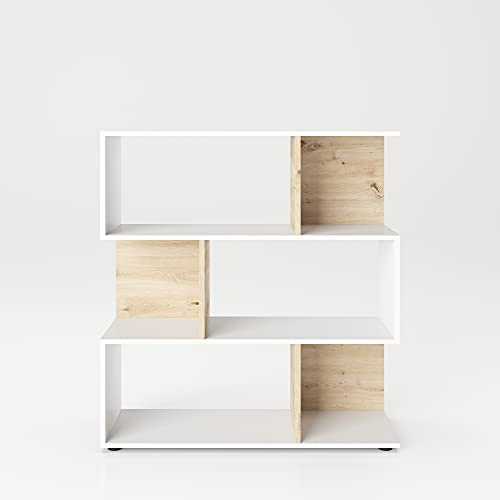 phoenix group Regal SHELFY mit 6 Fächern, Artisan Eiche mit Weiß