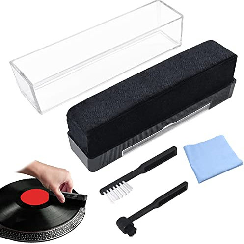 Spazzola di velluto per pulire i dischi in vinile, Soft Brush Spazzolina Pulizia Dischi in Vinile Antistatico, Flanella Vinyl Record Cleaning Brush Cleaner Kit Rimozione Polvere,Accessorio per Lettore