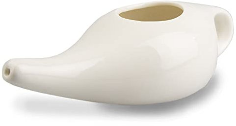Myga Nasenspültopf aus Keramik, Neti-Pot Nasenspültopf für Nasenspülung, Entgiftung, Nasennebenhöhlenentlastung, Nasenspülung, Jal Neti Natürliche Nasenspülung (weiß)