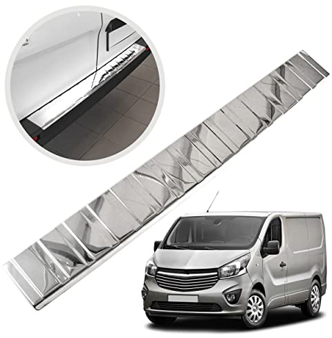 CHROMEMASTER | Ladekantenschutz Stoßstangenschutz | Kompatibel mit Opel Vivaro 2014-2019; Edelstahl Poliert/Chrom; Unsere Lackschutzleiste Sichert den Heckstoßfänger vor Kratzern Und Beschädigung ab