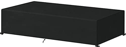 SanGlory Garden Sunbed Covers Waterproof Sun Lounger Cover Outdoor Lounge Chair Covers Windproof Anti-UV Heavy Duty Oxford Fabric Garden Rattan Patio Furniture Protector (200x68x30cm) - Black