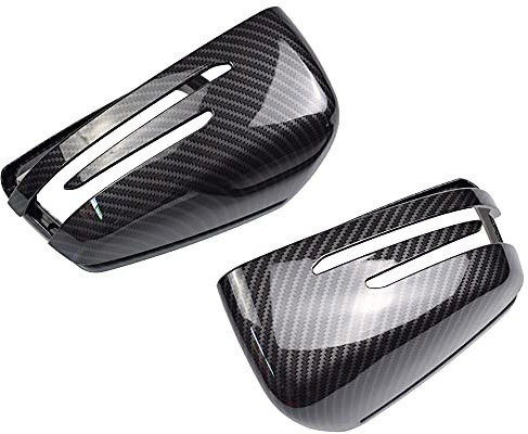1 Paar Spiegelkappen Links Rechts Seitenspiegel Abdeckkappen für Mercedes Benz W204 W176 W246 W212 W221 C117 X204 X156 (Kohlefaser)