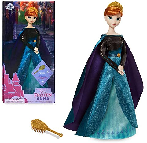 Disney Store Offizielle Puppe für Kinder von Königin Anna, Die Eiskönigin 2, 29 cm, vollbewegliche Puppe im Satinkleid mit ausgearbeiteter Haarbürste, geeignet ab 3 Jahren