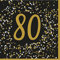 Amscan 9915200 - Gold Celebration 80th Party Luncheon Napkins - 16 Pack