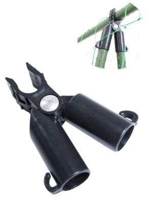 12 Stück 20 mm Pflanzen-Spalier-Stützverbinder, Kletterrebe Rattan Pfahl Clip, Garten Spalier Pflanze Markise Verbindungsstück Gelenkbefestigung Halterung für Tomatenkäfig