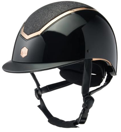 Charles Owen Kylo Standard Peak Riding Helmet Kylo - Black Gloss/Rose Gold Charles Owen Helmet Size - 52-55cm