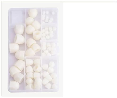 Hutmutter/Nylon-Sechskantmutter/Hutmutter/Sechskant-Abdeckmutter-Kombinationsset, dekorative Schraubkappe, sechseckige gewölbte Hutmutter, weiße Hutmutter