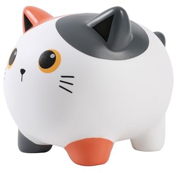 I-TOTAL® - Lustige dekorative Spardose/Münzfach aus robustem Kunststoff (Orange Cat)