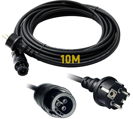 Balkonkraftwerk Kabel AC Kabel 10m mit VDE Zertifikat, Wechselrichter Kabel 3 polig mit Betteri BC01 Buchse(IP68), für Mikrowechselrichter