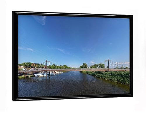artboxONE Poster mit schwarzem Rahmen 18x13 cm Städte Geesthachter Hafenbrücke-Westside - Bild geesthacht