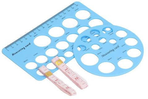 Flange Measuring Tool, Round and Rectangular Nipple Ruler Elastic Non-Toxic Silicone 21 Holes for Better Breastfeeding (Blue)