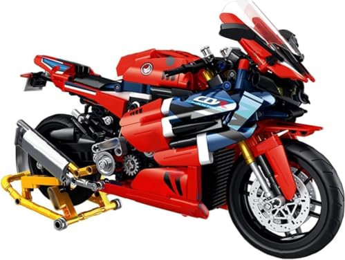 FULHOLPE Moto Maquette Jeu de Construction pour Honda CBR1000RR, 1017 Pièces Blocs de Construction de Véhicule Compatible avec les Grandes Marques