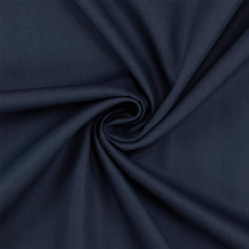 Baumwollstoff Popeline, 100% Baumwolle, Stoff zum Nähen, uni marine (Länge am Stück: ab 50cm / Breite: 148cm)