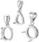 PH PandaHall 3PCS 925 Sterling Silber Anhänger Rohling 3 Stile Tablett Fassung Rund Oval Tropfen Anhänger Basis Edelstein Unterstützung Für Die Herstellung von Halsketten Charms