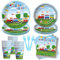 APOWBLS Train Birthday Plates And Napkins Party Supplies Dinnerware, Train Birthday Decorations, Plate, Cup, Napkin, Fork, Train Theme Chugga Choo Party Supplies For 1st 2nd 3rd Birthday | 24 Guests