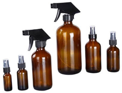 FRCOLOR 6 Botellas Spray Vidrio Subenvasado Botella Pulverizadora para Champú Loción Aceite Esencial