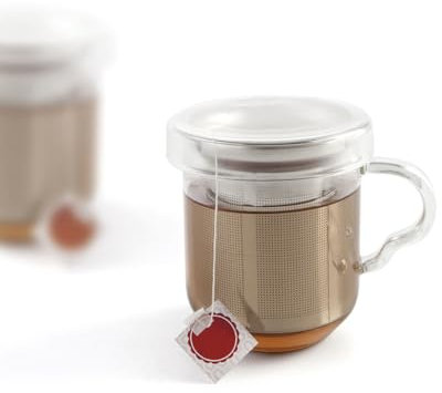 Quid Taza con Filtro para Infusiones Serenia Transparente Vidrio Acero Inoxidable 350 ml (12 Unidades)