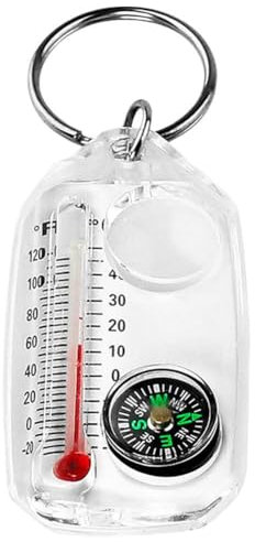 Outdoor-Kompass für Bergsteigen, Wandern, tragbar, leuchtend, präzise, Thermometer, Kompass, Outdoor-In1, 3 Schlüsselbüchi-Werkzeug