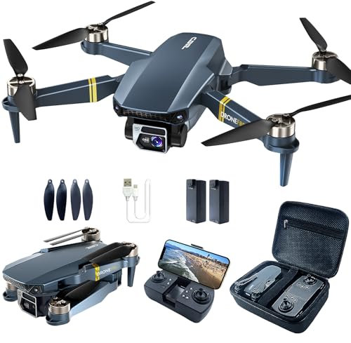 Brushless Super Endurance Foldable Quadcopter Drone for Beginners–40+ mins Flight Time,Wi-Fi Drone with 120°Wide-Angle 4K HD Camera, Brushless Motor, Follow me, Dual Cameras(2 Batteries)