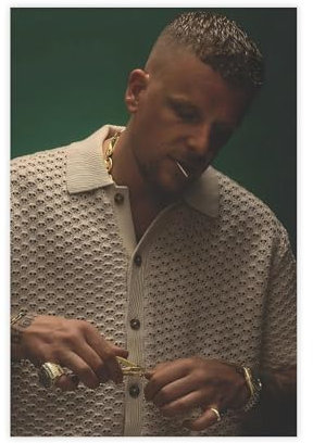bpoejge Exklusive Kunst, cooles Rapper und Sänger Bonez MC Portrait-Poster, Wandkunst, Dekordruck, Gemälde für Wohnzimmer, Schlafzimmer, Dekoration, 30 x 45 cm