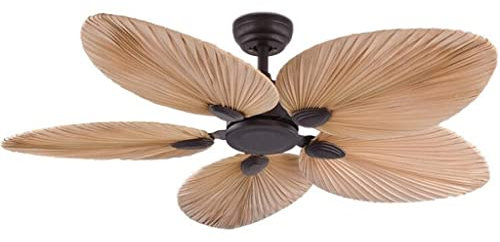 ZYGPH Ventilador de Techo con Hojas de Palmera Tropicales, con Control Remoto, Estilo Retro, para iluminación Decorativa, diseño Elegante para Cualquier habitación