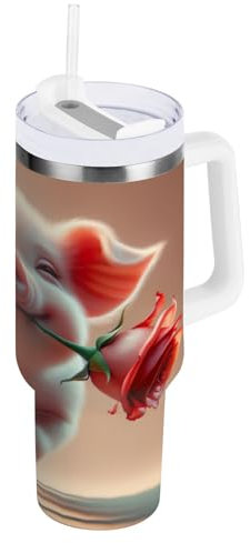 Lindo cerdo rosa roja 40oz vaso, 30oz vaso, vaso para hombres