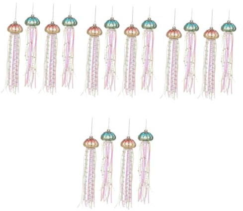 MAGICLULU 4 Sätze Weihnachtsschmuck Aus Quallen Weihnachtslichter Perlen-Quallen-Ornament Weihnachtsgirlande Weihnachtsbaumschmuck Aus Perlen Am Strand Weihnachtskugel Plastik 4 Stück * 4