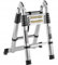 Teleskopleiter 2,6m (1,3m + 1,3m), Gelenk-Klappleiter, Multifunktionsleiter aus Aluminium, Leiter aus hochwertigem Aluminium für Bauarbeiten, max. 150 kg, 260 cm