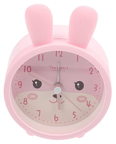 Vaguelly Niedriger Tischwecker Mit Süßem Kaninchen-Design Geräuschlos Ohne Ticken Integrierte Nachtlichtfunktion Energiesparend Für Büro Schlafzimmer Und Wohnraum Batteriefrei Dekoratives a