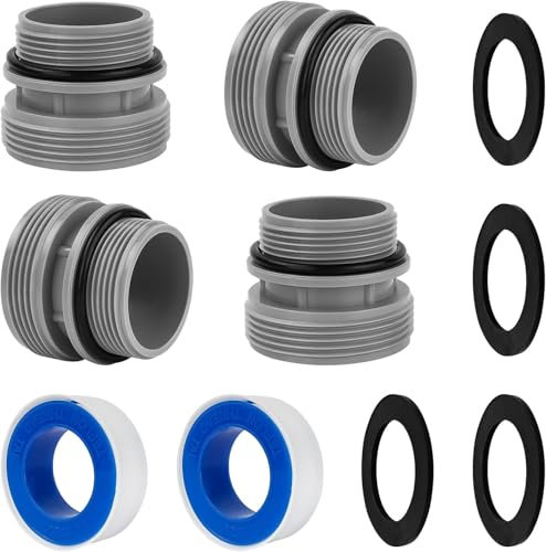 IHLOOTD Adaptateur Tuyau Piscine 4 Pièces 4560 Raccord de Pompe à Piscine Connecteur de Tuyau de Piscines 40 mm à 1 1/2 Pouces Compatible Pompes à Filtration Intex et Coleman