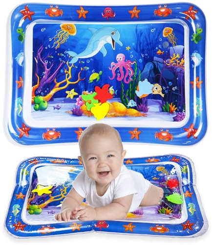 XVZ Wassermatte Baby - Baby Wasserspielmatte BPA-frei - Ideal Babymatte für Neugeborene, Baby ab 3 6 9 Monate Tummy Time Toys - Delphine(66cm x 50cm)