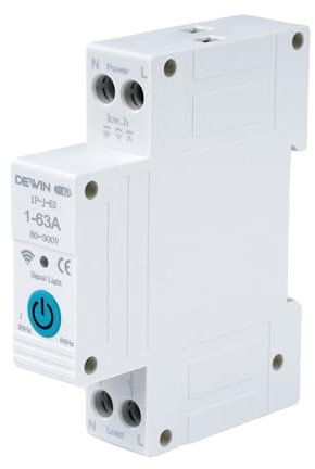 Disjoncteur connecté Tuya smart APP disjoncteur wifi Disjoncteur Intelligent compteur electrique connecté 63A contacteur wifi Charge Overcurrent Protection interrupteur à air 1P-J-63