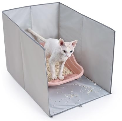 Enclos pour bac à litière, ouverture sur le dessus, haut côté haut, enclos anti-éclaboussures | Housse anti-poussière pour animaux domestiques pour l'apprentissage des toilettes, chatons âgés