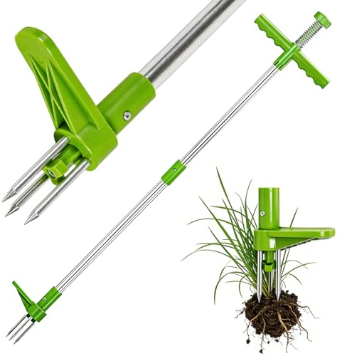 ChaneeHann Désherbeur Manuel Longueur 100cm, Tuyau en Aluminium Renforcé, Outil pour Désherber Les Mauvaises Herbes et Arrache Pissenlit, Outillage de Jardin Efficace