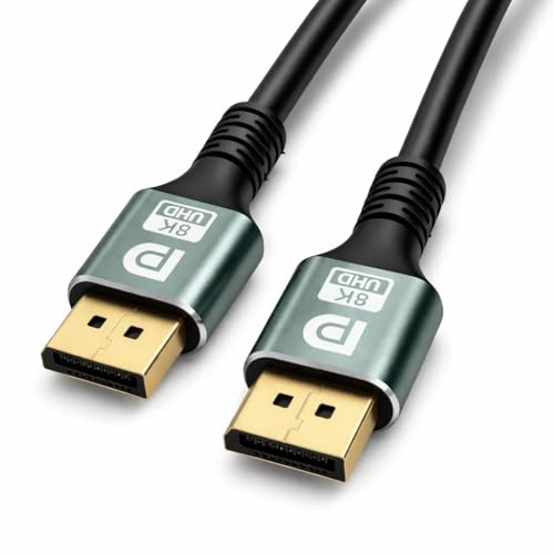 Display Port 1.4 Cable 1.8m Male to Male, 8K @60Hz, 4K @144Hz, 2K @240Hz, Hi-Speed 32.4Gbps, Compatible with Lenovo, Dell, HP, ASUS, Gaming Monitor, Graphics Card, HDTV, PC, Laptop