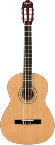 Squier by Fender SA-150N Guitare Acoustique Classique, Cordes en Nylon, Guitare Idéale pour Débutants, Naturelle