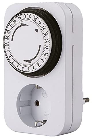 CABLEPELADO Programador Diario 24 Horas | Potencia Máxima 3500 W | Conmutación Cada 15 Minutos | Interruptor ON/Off | 230V 16A | Apto para Uso en Interior Blanco