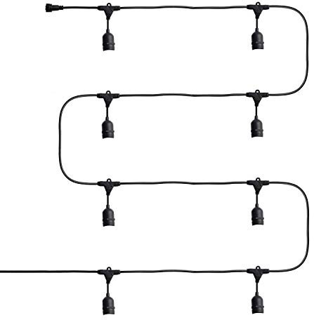 LEDKIA LIGHTING Guirlande Extérieure avec 8 Douilles E27 5.5m Noire IP65 Noir