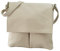 SH Leder Echtleder Umhängetasche Schultertasche Crossover aus Gernarbt Rindleder 26x25cm Kim G182 (Beige)