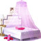 BCBYou Prinzessinnen-Betthimmel, Moskitonetz, runde Spitze, Kuppel für Doppelbetten und Queen-Size-Betten, Kinderbett mit Jumbo-Haken (lila)