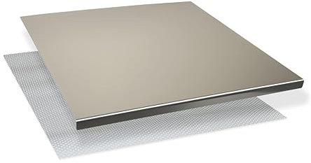 INOXLM Tabla de cortar para amasar encimera de acero inoxidable, varios tamaños para cocina para bar para restaurante para amasar (30 x 50 cm, doblado 2 cm)