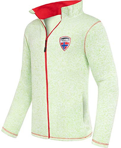 Nebulus Herren Fleecejacke Lanai, warme Fleece Jacke, mit langem Full-Zip Reißverschluss, Lime-rot - L