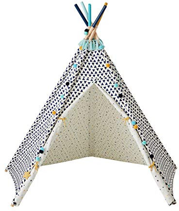 VERTBAUDET Wendbares Tipi Sioux Wei: Zelt, Kinder, Sport, Sioux, Dreiecke, Sterne, 150 cm (H) x 130 (D), Unisex, Kind